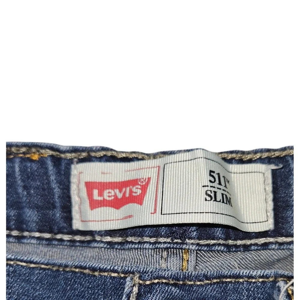 Levi's 511 Slim Fit Jeans Boys 10 Reg W25 L25 Dark Wash Stretch Denim Adjustable